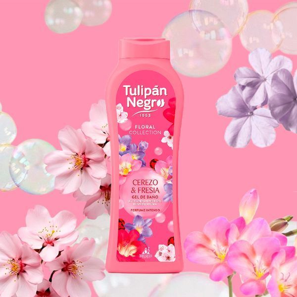 Парфумований гель для душу ВИШНЯ та ФРЕЗІЯ "Tulip&aacute;n Negro" , 650 мл 8410751094548 фото
